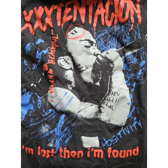 XXXTentacion T-Shirt Men's Sm Black Short Sleeve "Im Lost Then I’m Found" Teen - Picture 3 of 5